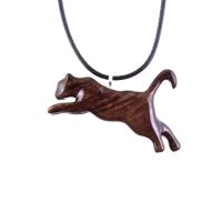 Lioness Necklace, Hand Carved Wooden Lioness Pendant, Wood Animal Necklace, Totem Spirit Animal Leo Jewelry for Men Women