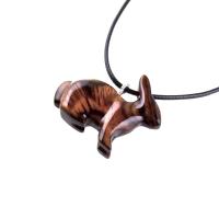 Wooden Rabbit Pendant, Bunny Necklace, Hand Carved Wood Animal Pendant, Spirit Animal Totem Pet Jewelry