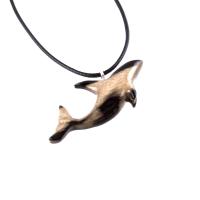 Hand Carved Orca Pendant, Wooden Killer Whale Necklace for Men or Women, Sea Animal, Nautical Beach Wood Jewelry