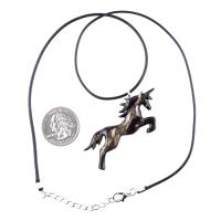 Hand Carved Wooden Unicorn Pendant Necklace, Fantasy Animal Wood Jewelry, One of a Kind Handmade Gift for Her Him