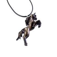 Hand Carved Wooden Unicorn Pendant Necklace, Fantasy Animal Wood Jewelry, One of a Kind Handmade Gift for Her Him