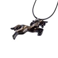 Hand Carved Wooden Unicorn Pendant Necklace, Fantasy Animal Wood Jewelry, One of a Kind Handmade Gift for Her Him