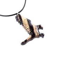 Hawk Necklace, Hand Carved Wooden Hawk Pendant for Men or Women, Wood Falcon Pendant, Totem Bird Jewelry