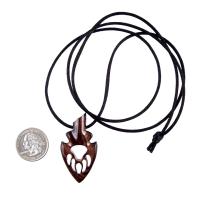 Bear Paw Necklace, Hand Carved Wooden Arrowhead Pendant, Totem Protection Amulet, Bear Jewelry for Men, One of a Kind Gift for Him