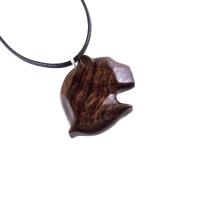 Jaguar Head Pendant, Hand Carved Panther Necklace, Wooden Cougar Necklace, Spirit Animal Totem Wood Jewelry