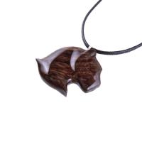 Jaguar Head Pendant, Hand Carved Panther Necklace, Wooden Cougar Necklace, Spirit Animal Totem Wood Jewelry