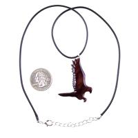 Hawk Necklace, Wooden Falcon Pendant, Hand Carved Bird Necklace, Totem Amulet, Wood Jewelry, One of a Kind Gift for Him Her