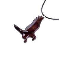 Hawk Necklace, Wooden Falcon Pendant, Hand Carved Bird Necklace, Totem Amulet, Wood Jewelry, One of a Kind Gift for Him Her