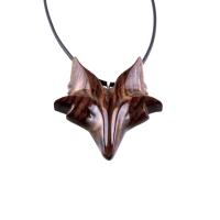 Hand Carved Wooden Fox Pendant, Celtic Fox Necklace for Men or Women, Totem Spirit Animal, Woodland Jewelry Gift for Her or Him