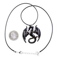 Dragon Necklace for Men Women, Hand Carved Wooden Dragon Pendant, Fantasy Wood Jewelry Gift for Her Him