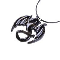 Dragon Necklace for Men Women, Hand Carved Wooden Dragon Pendant, Fantasy Wood Jewelry Gift for Her Him
