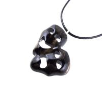 Hand Carved Comedy Tragedy Mask Pendant Necklace, Handmade Wooden Drama Jewelry for Men Women