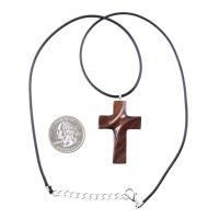 Wooden Cross Necklace, Hand Carved Wood Cross Pendant for Men or Women, Christian Jewelry Gift for Him or Her