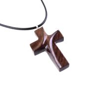 Wooden Cross Necklace, Hand Carved Wood Cross Pendant for Men or Women, Christian Jewelry Gift for Him or Her