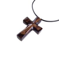Handmade Wooden Cross Necklace, Hand Carved Wood Cross Pendant, Christian Jewelry for Men Women, Gift for Him or Her