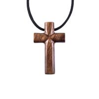 Wooden Cross Necklace, Hand Carved Cross Pendant, Mens Christian Wood Jewelry, One of a Kind Gift for Him