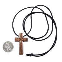 Wooden Cross Necklace, Hand Carved Cross Pendant, Mens Christian Wood Jewelry, One of a Kind Gift for Him