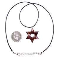 Star of David Pendant, Hand Carved Wooden Jewish Star Necklace for Men or Women, Wood Jewelry