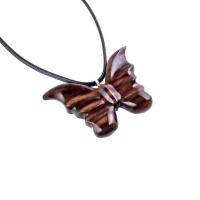 Butterfly Necklace, Hand Carved Wooden Butterfly Pendant, Insect Necklace, Wood Jewelry, One of a Kind Gift for Her