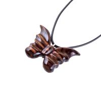 Butterfly Necklace, Hand Carved Wooden Butterfly Pendant, Insect Necklace, Wood Jewelry, One of a Kind Gift for Her