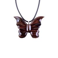 Butterfly Necklace, Hand Carved Wooden Butterfly Pendant, Insect Necklace, Wood Jewelry, One of a Kind Gift for Her