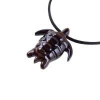 Sea Turtle Necklace, Hand Carved Wooden Turtle Pendant, Mens Wood Necklace, Nautical Jewelry, One of a Kind Gift for Him