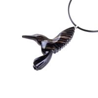 Hummingbird Necklace, Wooden Hummingbird Pendant, Hand Carved Wood Bird Pendant, Hummingbird Jewelry, One of a Kind Gift for Her