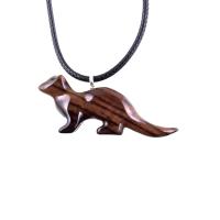 Otter Necklace, Hand Carved Wooden Sea Animal Pendant, Nautical Wood Jewelry for Men or Women