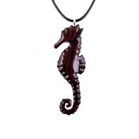 Wooden Seahorse Pendant, Hand Carved Seahorse Necklace for Men Women, Nautical Wood Jewelry, Sea Animal Beach Jewelry