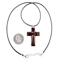 Wooden Cross Necklace, Hand Carved Wood Cross Pendant, Christian Jewelry for Men Women, Gift for Him or Her