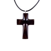 Wooden Cross Necklace, Hand Carved Wood Cross Pendant, Christian Jewelry for Men Women, Gift for Him or Her