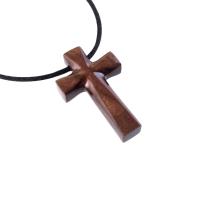 Hand Carved Wooden Cross Pendant, Handmade Wood Cross Necklace, Mens Christian Jewelry, One of a Kind Gift for Him