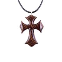 Wooden Cross Necklace, Wood Cross Pendant, Hand Carved Mens Christian Jewelry, One of a Kind Gift for Him