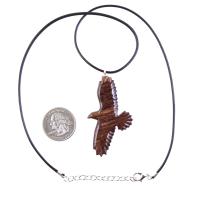 Hand Carved Raven Pendant, Wooden Crow Necklace, Wood Bird Jewelry for Men Women