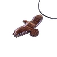 Hand Carved Raven Pendant, Wooden Crow Necklace, Wood Bird Jewelry for Men Women