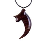 Wooden Bear Claw Pendant, Hand Carved Bear Claw Necklace, Mens Wood Pendant, Tribal Totem Jewelry, One of a Kind Gift for Him