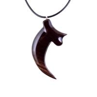 Wooden Bear Claw Pendant, Hand Carved Bear Claw Necklace, Mens Wood Pendant, Tribal Totem Jewelry, One of a Kind Gift for Him