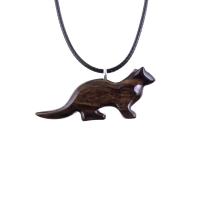 Hand Carved Wooden Sea Otter Pendant Necklace - Totem Animal Jewelry Gift for Men & Women