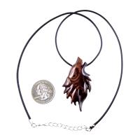 Wolf Pendant, Wooden Wolf Necklace, Hand Carved Wood Spirit Animal Totem, Woodland Jewelry for Men or Women, One of a Kind Gift