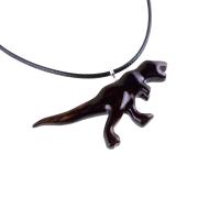 Dinosaur Pendant, Hand Carved Wooden T-Rex Necklace for Men or Women, Tyrannosaurus Necklace, Wood Reptile Jurassic Jewelry