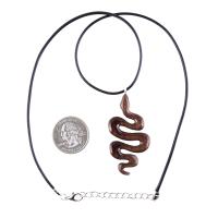 Snake Pendant, Hand Carved Wooden Snake Necklace, Wood Serpent Necklace, Reptile Jewelry, One of a Kind Gift for Her Him