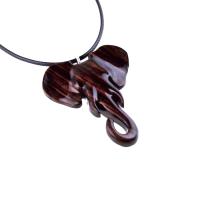 Elephant Necklace, Wooden Elephant Pendant for Men or Women, Hand Carved Spiritual Animal Necklace, Wood Jewelry for Men Women