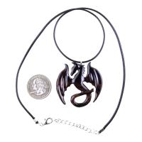 Wooden Dragon Pendant, Hand Carved Dragon Necklace, One of a Kind Fantasy Wood Necklace for Men or Women, Gift for Her Him