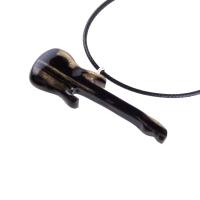 Bass Electric Guitar Pendant Necklace, Hand Carved Wooden Guitar Player Gift, Musical Instrument Wood Jewelry for Him or Her