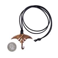 Hand Carved Manta Ray Necklace, Wooden Stingray Pendant, Mens Wood Necklace, Nautical Jewelry, One of a Kind Gift for Him