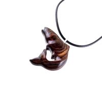 Salmon Necklace, Hand Carved Wooden Trout Pendant, Fish Jewelry, Mens Wood Necklace, Fisherman Gift for Him