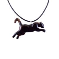Lioness Necklace, Hand Carved Wooden Lioness Pendant, Wood Animal Necklace, Totem Spirit Animal Leo Jewelry for Men Women