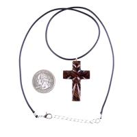 Wood Cross Necklace, Hand Carved Wooden Cross Pendant, Christian Jewelry, One of a Kind Gift for Him Her