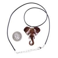 Elephant Pendant, Hand Carved Wooden Elephant Necklace for Men Women, Ganesha Spiritual Animal Jewelry, One of a Kind Gift