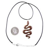 Hand Carved Wooden Snake Pendant, Snake Necklace, Wood Reptile Pendant, Totem Spirit Animal Serpent Jewelry Gift for Him Her